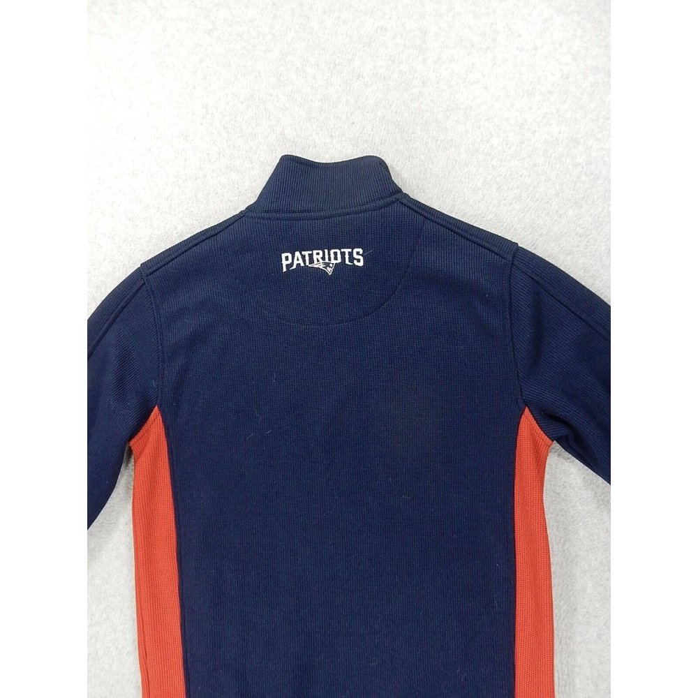 New England Patriots Logo Heavy 1/4 Zip Core Sweater Pullover (Men's Small) Blue - Picture 5 of 6